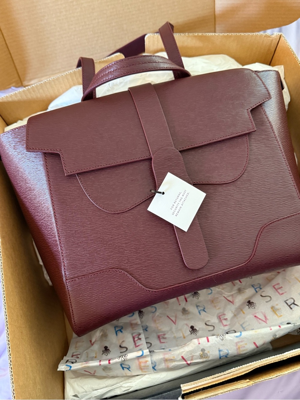 Senreve Maestra Burgundy Leather Backpack / Satchel